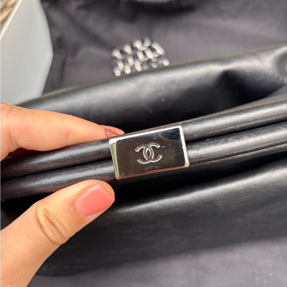 Authentic CHANEL RARE black mini rock & chain silver hardware bag - Picture 10 of 15
